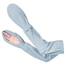 QIDINA 冰絲涼感防曬護臂手套袖套, 藍綠色