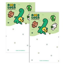 플라잉웨일즈 라인프렌즈 미니니구만 메모패드, 그린, 50매, 2개