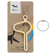 dooloop All Nature拾便袋鑰匙圈+鋼絲鑰匙圈組, 米色+銀色, 1組