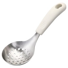 NEWVIA 304不鏽鋼迷你湯勺, 象牙白, 1個