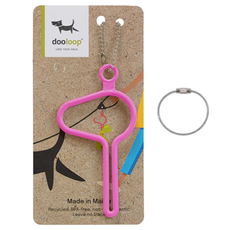 dooloop All Nature拾便袋鑰匙圈+鋼絲鑰匙圈組, 馬里布粉, 1組