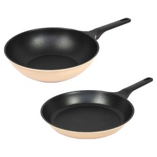 chefria Easy Day Chef 平底鍋 2件組, 1套, 米色, 平底鍋 + 炒鍋 28公分