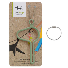 dooloop All Nature拾便袋鑰匙圈+鋼絲鑰匙圈組, 鼠尾草綠+銀色, 1組