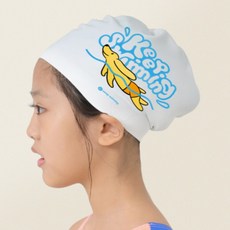 KeepSwimming 兒童款小狗浮潛泳帽, 1個, 白色