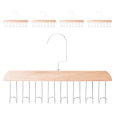 旺寶 實木掛勾衣架, 木色, 5支