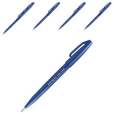 Pentel 飛龍文具 毛筆簽字筆 SES15C-C, 藍色, 10個