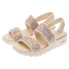 SKECHERS 女款 ARCH FIT FOOTSTEPS 涼鞋 111305OFWT, 米白色, 26cm