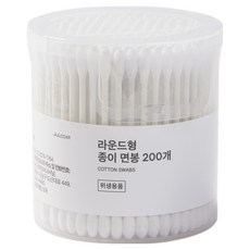 JAJU 圓頭紙軸棉花棒, 200入, 1個