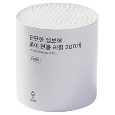 JAJU 단단한 엠보형 종이 면봉 리필, 화이트, 1개