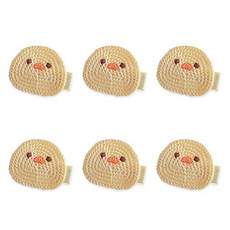 Fashion Flow 編織布章點綴抓夾 6入 黃色小雞