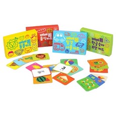 貝貝單字卡4種套組 動物卡 + 食物卡 + 交通工具事物卡 + 韓文數字形狀卡套組, 斯瑪特熊