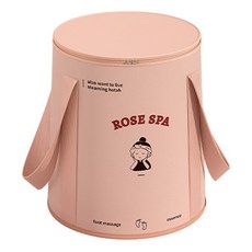 YUNMI 五層加厚保溫加蓋泡腳桶/旅行便攜泡腳袋/可折疊足浴桶/保溫水桶/足浴盆 附收納袋, 粉紅色, 1個