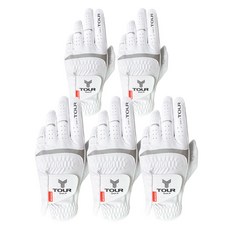TourGolf 男款半羊皮高爾夫手套 TGM-03 左手專用, 白色, 5個