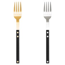 Bogen Sentier 餐具西餐叉2件組, 1套, 黑色 + 金色, 黑色 + 銀色