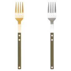 Bogen Sentier 餐具西餐叉2件組, 1套, 酪梨 + 金色, 酪梨 + 銀色