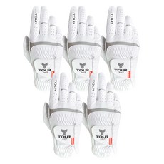 TourGolf 男士用Cabretta半羊皮高爾夫手套 右手配戴 TGM-03, 白色