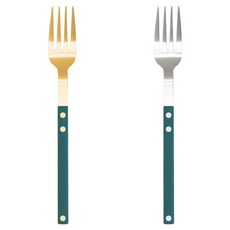 Bogen Sentier 餐具西餐叉2件組, 1套, 水藍 + 金色, 水藍 + 銀色