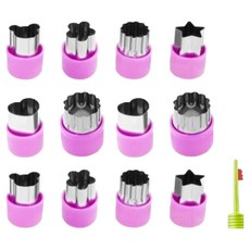 Keublangseu 簡易餅乾蔬菜切割器 6件組 32 x 40 x 45 mm, 2套, 紫色