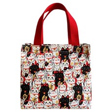 手提保溫袋, 1個, 黑白招財貓