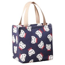 手提保溫袋, 1個, 藍色貓