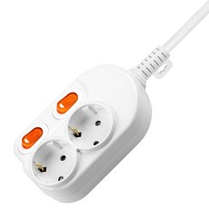 대한이라이트 W라이트 개별 스위치 멀티탭 2구 DHM-SG2C, 2.5m, 화이트, 1개