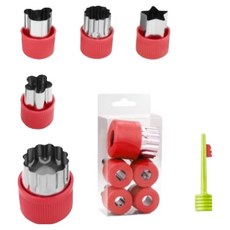 克布朗斯 簡易餅乾蔬菜切割器 5件組 32 x 40 x 45 mm, 紅色, 2套