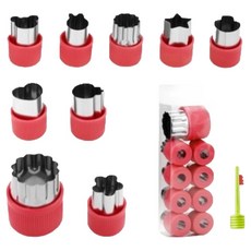 크블랑스 簡易餅乾蔬菜切模 9件組 32 x 40 x 45 mm, 紅色, 2套