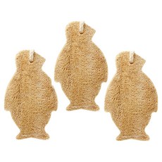 gleen Luffa 雙層雙面菜瓜布 企鵝 大型, 1入, 3個