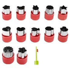 克布朗斯 簡易餅乾蔬菜切割器 12件組 32 x 40 x 45 mm, 紅色, 1套