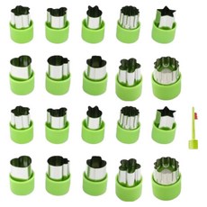 Keublang's 簡易餅乾蔬菜切割器10件組 32 x 40 x 45 mm, 2套, 綠色