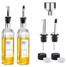 미르코리아 오일락 유리병 디스펜서 오일병 투명, 2개, 250ml