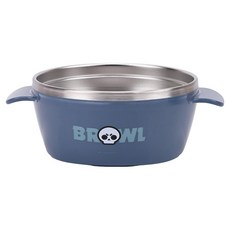 LiLFANT 兒童用 荒野亂鬥 Kurly 洗碗機適用不鏽鋼碗, 1個, 煙灰藍