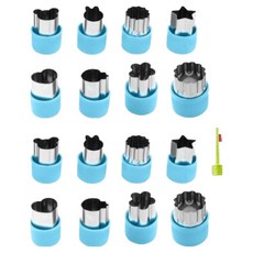 Kblance 簡易餅乾蔬菜切割器 8件組 32 x 40 x 45 mm, 2套, 藍色