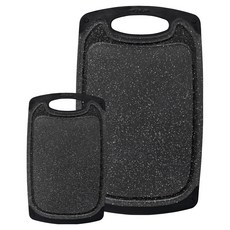 bella cuisine 黑色大理石防滑方形砧板 雙面砧板 小S + 大L 套組, 砧板 2入, 1套