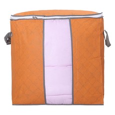 小麥購物 竹碳棉被衣物收納袋 直式小號 橘色, 1個, 1入