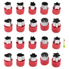 Keublang's 簡易餅乾蔬菜切割器10件組 32 x 40 x 45 mm, 2套, 紅色