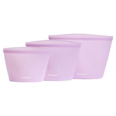 이지실리 多用途矽膠夾鏈袋 500ml + 1L + 1.5L 套組, 1套, 紫色