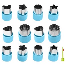 Keublangseu 簡易餅乾蔬菜切割器 6件組 32 x 40 x 45 mm, 2套, 藍色