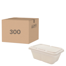 ONEFU 植纖方形餐盒 950ml, 6包, 50個