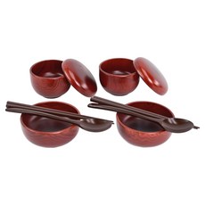 Namwonmoggi 名品南原 工藝師文化財白蠟木文化財飯床器組合, 1套, 飯碗 2p + 湯碗 2p + 湯匙 2p + 筷子 2p