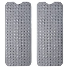 新錸家居 浴室吸盤防滑墊 長形地墊, 2個, 灰色