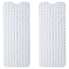 新錸家居 浴室吸盤防滑墊 長形地墊, 2個, 白色