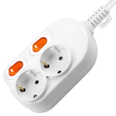 Daehan E Light W-Lite 電源排插 獨立開關 2孔, 1個, 4.5m, 白色