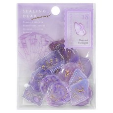 KHOHIMO 立體封蠟喜帖貼紙 5W0468 18入組, 1套, 紫色