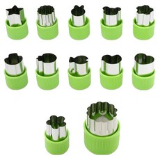 유니복스 스테인리스 쿠키 야채 커터 12종, 혼합색상, 1세트