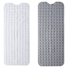 新錸家居 浴室吸盤防滑墊 長形地墊 2件組, 1組, 灰色 + 白色
