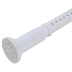 SUNDECO 30mm強力雙重彈簧伸縮式窗簾桿, 白色