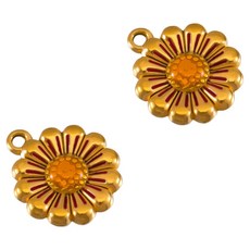 KODACHIEF 멋진 다채로운 목걸이 펜던트 DIY 17.7 x 20.75 mm, 데이지레드, 2개