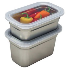 Kitchen9 長方形不鏽鋼調理盤2種 + 蓋子2種套組, 1套, 不鏽鋼調理盤2種 + 蓋子2種