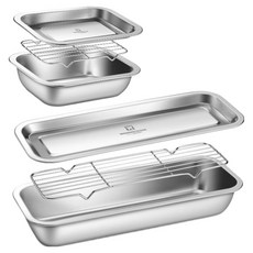 WAGENSTEIGER 無研磨劑不鏽鋼方形託盤, 1套, 方形托盤模組 1號 + 2號